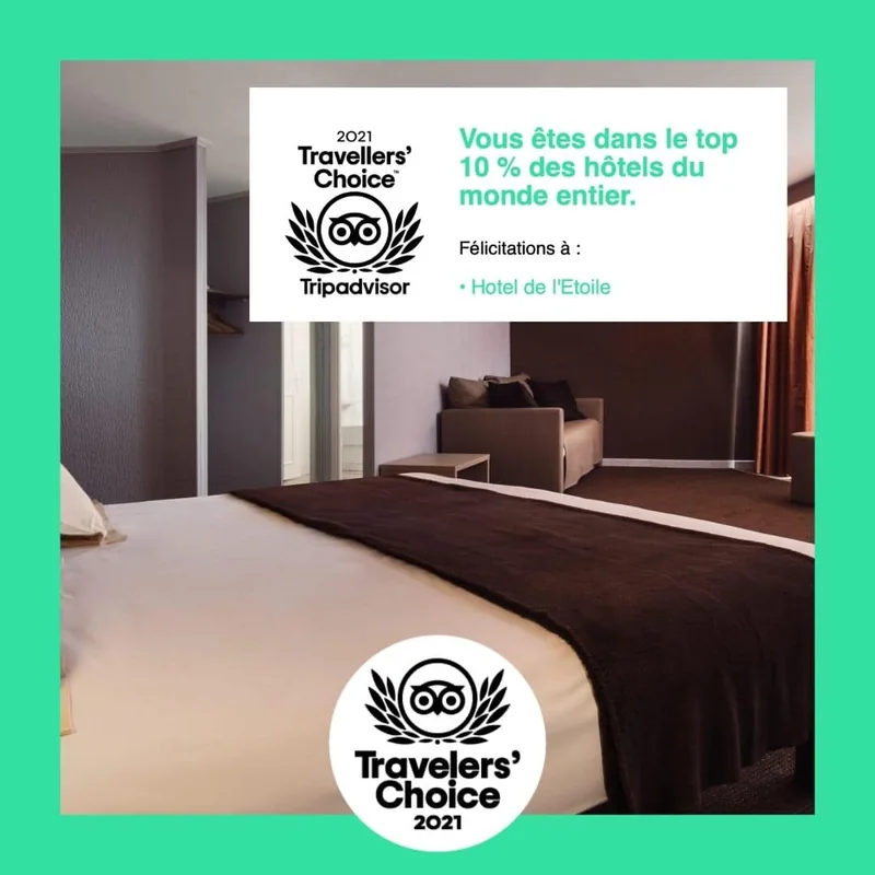 Distinction TripAdvisor Travellers’ Choice 2021 de l’hôtel